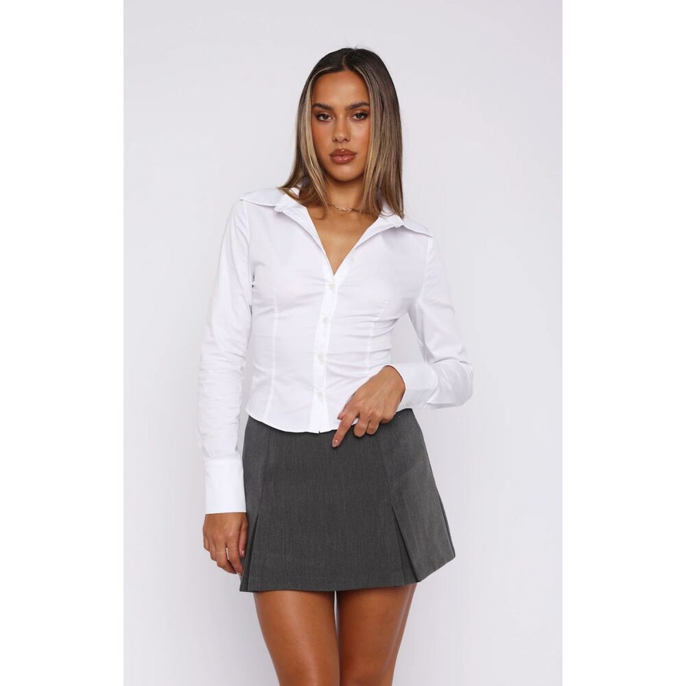 White Fox Boutique Standing Still Skort Charcoal NWT